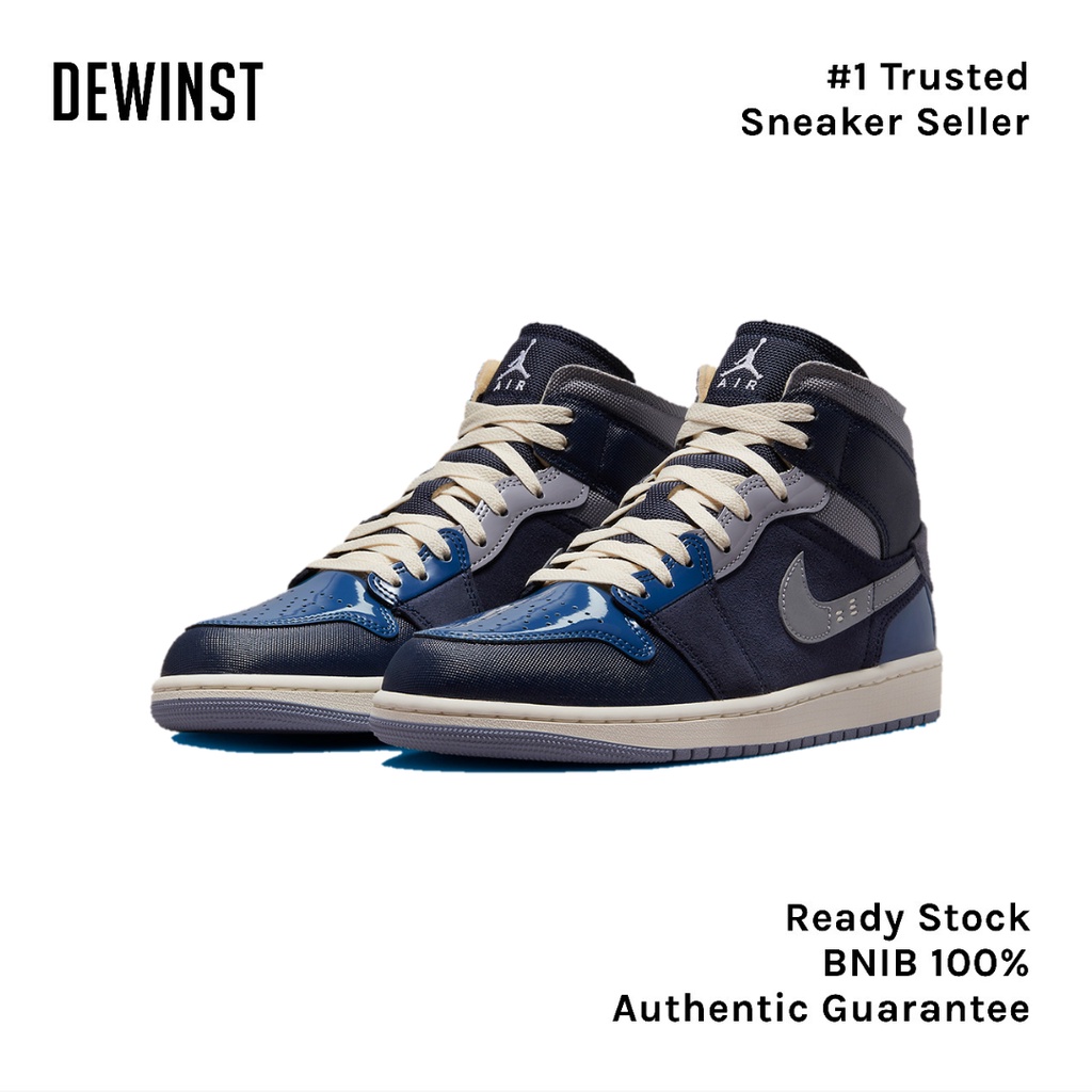 AIR JORDAN 1 MID SE CRAFT "Obsidian French Blue Ashen Slate White" BNIB RESMI ORIGINAL