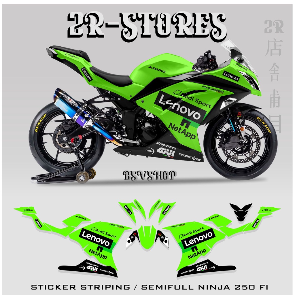 striping kawasaki ninja 250 fi semi full / stiker ninja 250 fi / list body / list motor / variasi LE