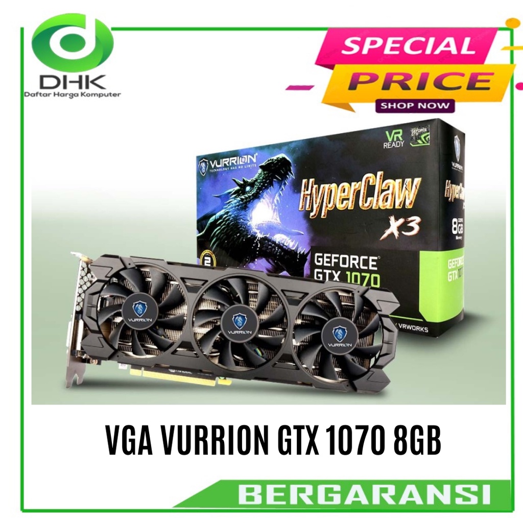 VGA VURRION NVIDIA HYPERCLAW GTX 1070 8GB GDDR5 256 BIT