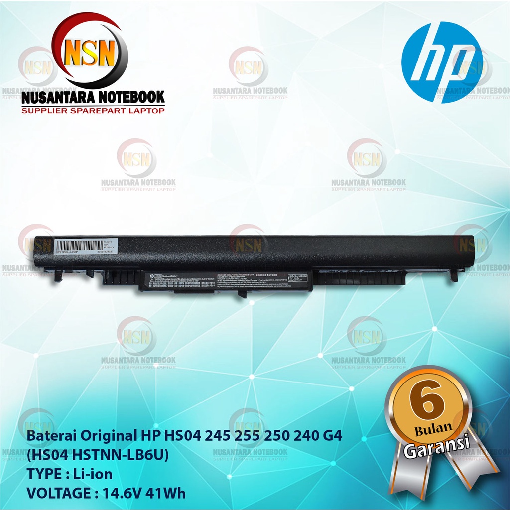 Baterai Original Laptop HP HS04 245 255 250 240 G4 HS04 HSTNN-LB6U 14.6V 41Wh