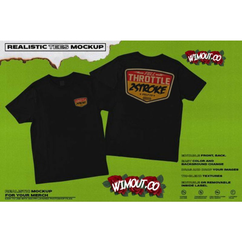 Kaos 2 tak 2 stroke Logo Box Fis r Ninja Satria  - S M L XL XXL