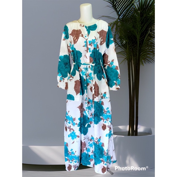 SALE GAMIS MAXY DRESS MOTIF FLOWERS BUNGA KATUN RAYON POLOS KOMBINASI MOTIF