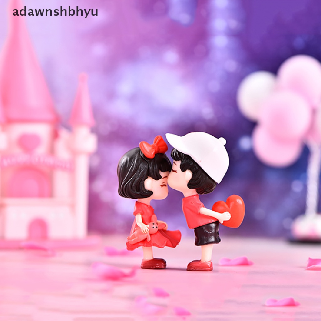 Adawnshbhyu Lovers Couple Miniatur Boneka Mini DIY Terrarium Patung Peri Dekorasi Taman ID