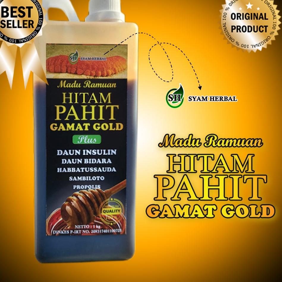 

[PRODUK PQYEU] Madu Hitam Pahit Gamat Gold 1000 gr Plus Daun Insulin Dan Sambiloto asli QZ7