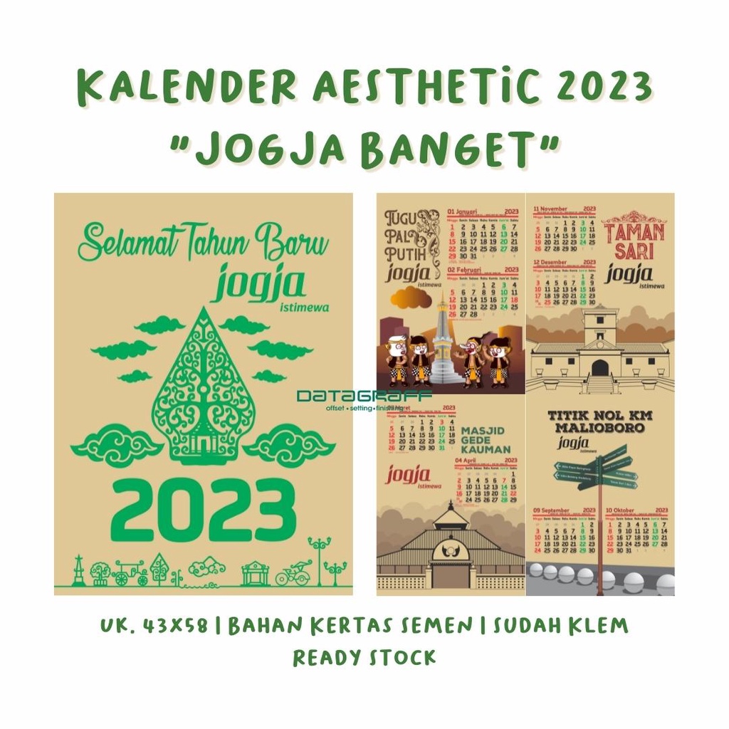 Kalender Dinding - Kalender 2023 - Kalender Aesthetic 2023 -  - Calender 2023 - Kalender Jogja READY