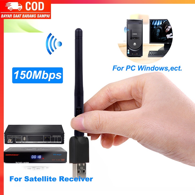 ( 100% BARANG ORI ) Taffware WiFi USB Adapter 802.11N 150Mbps 3dBi MT7601 with Antena