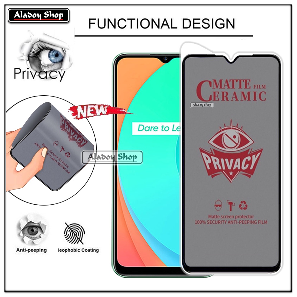 PAKET 2IN1 Anti Gores Privacy Realme C11 + Tempered Glass Kamera