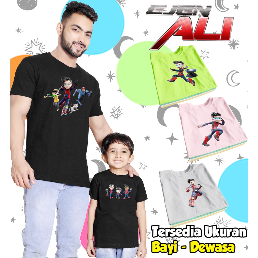 Kaos Ejen Ali Anak Laki / Perempuan / Dewasa Pria / Wanita / Couple Family Bahan Katun Cotton Combed 30s Premium
