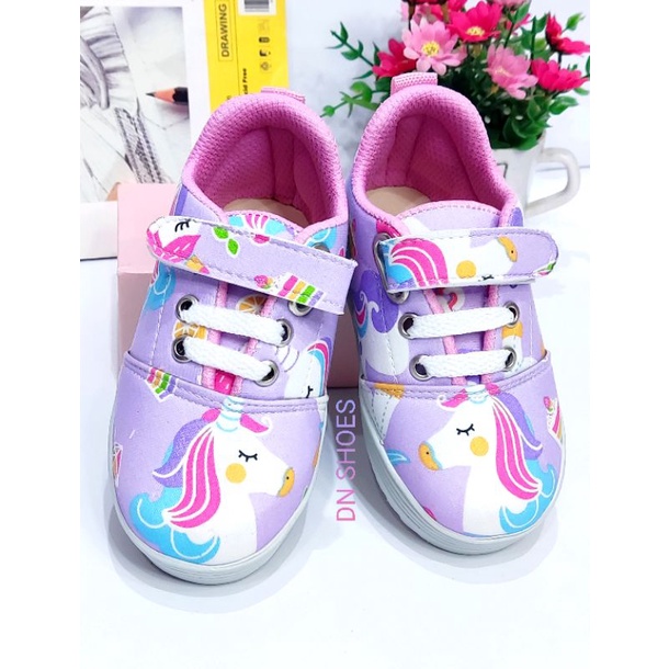 Sneakers Anak Perempuan Karakter Uniqorn Ungu Cute