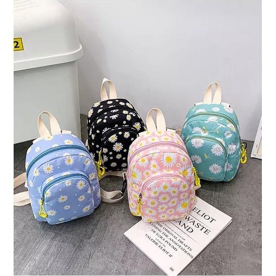 (COD) Tas Ransel Mini Bunga Anak Perempuan Tas Mini Wanita Ransel Mini Korea Terbaru Kekinian Tas Pu