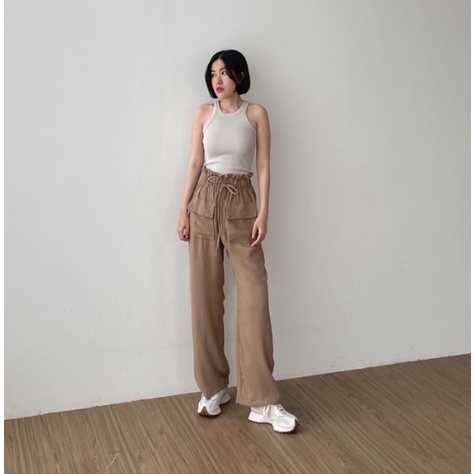 FC- Celana Kulot  Hanna Pants / Celana Kulot Highwaist Crinkle Double Pocket
