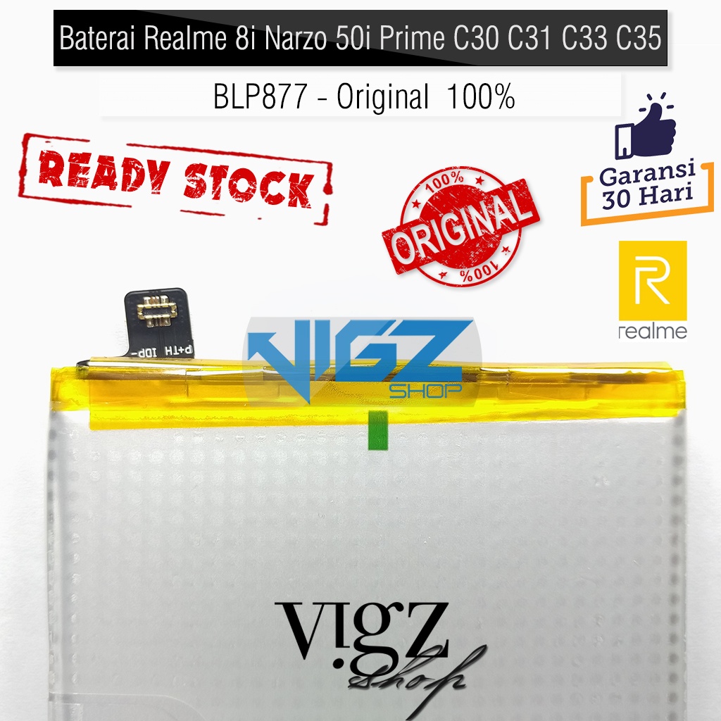 Baterai Realme 8i Narzo 50i Prime C30 C31 C33 C35 Narzo 50A Prime BLP877 Original 100%