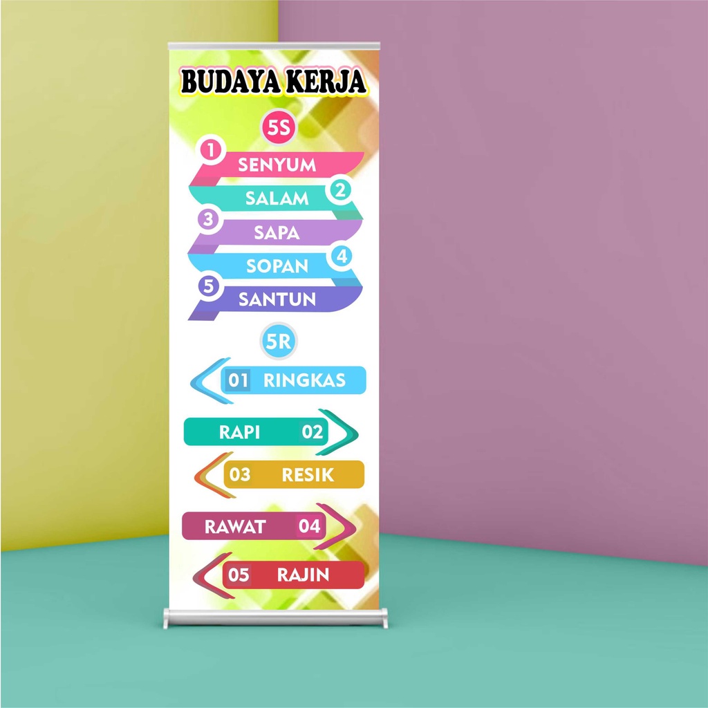 Spanduk, Banner Budaya Kerja, Budaya Malu, Edukasi, Dll