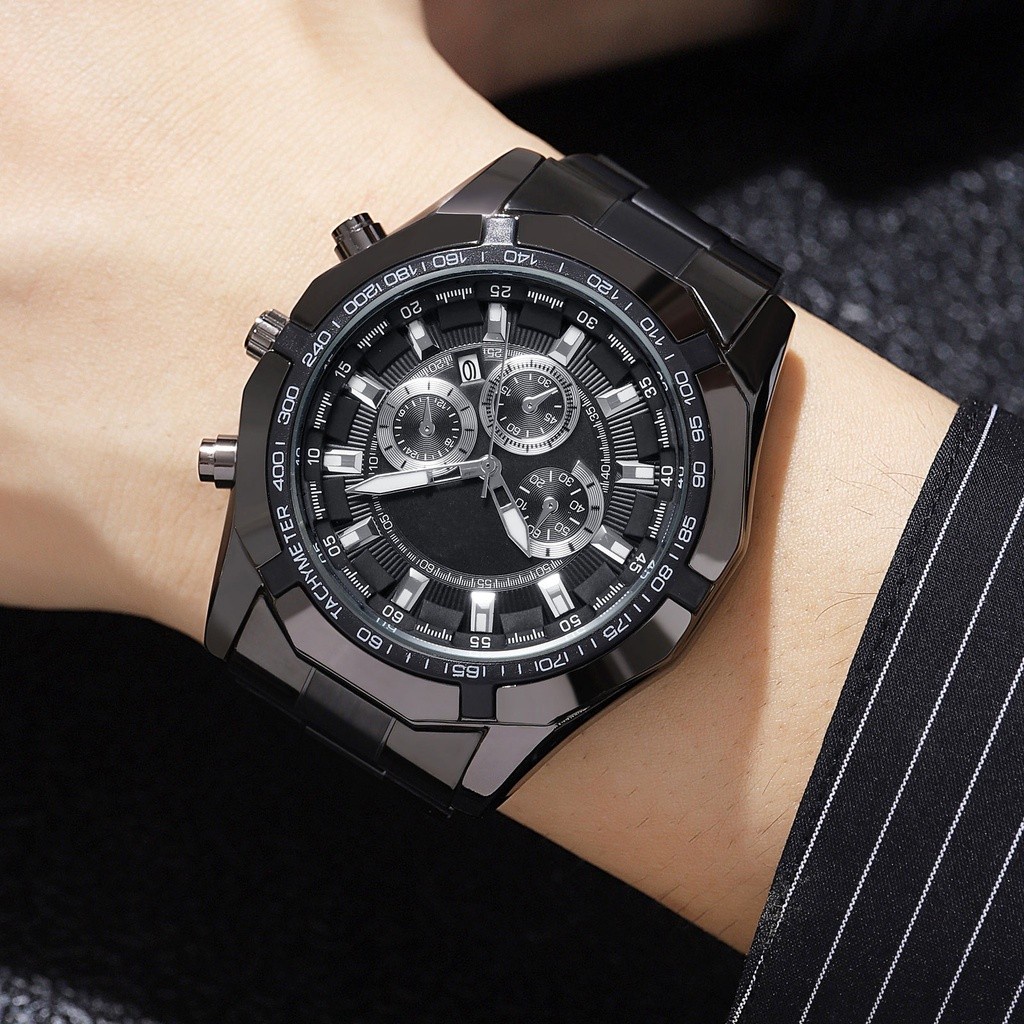 Jam Tangan Pria Mewah Full Chrono Steel Sport Tahan Air