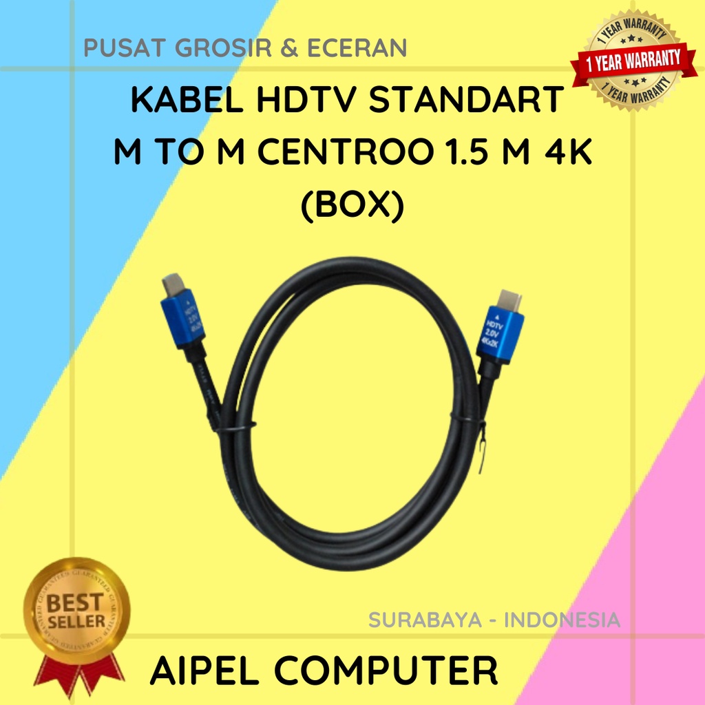 KHC4B1 | KABEL HDTV STANDART MALE TO MALE CENTROO 1.5 M 4K (BOX)