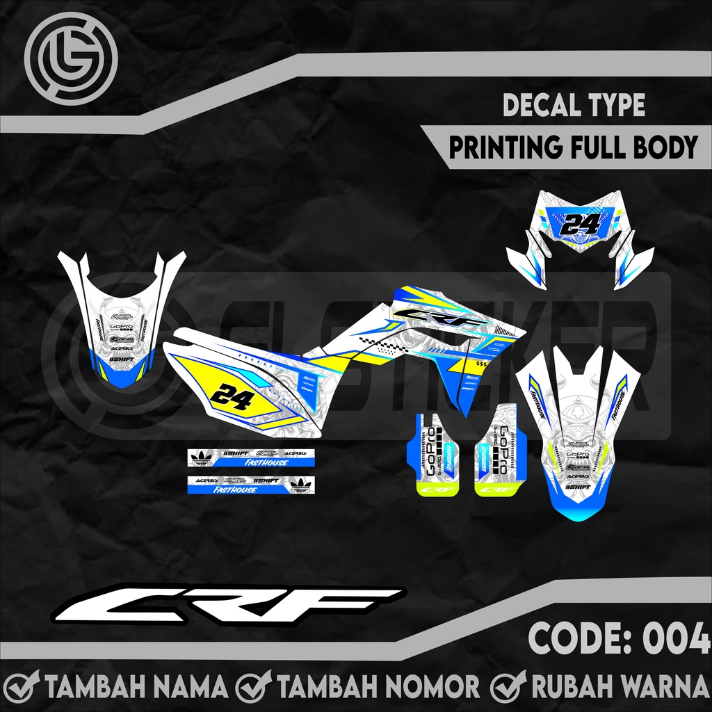 Decal Crf 150L Full Body Stiker Decal Crf 150L Decal Crf Custom Nama Nomor Warna