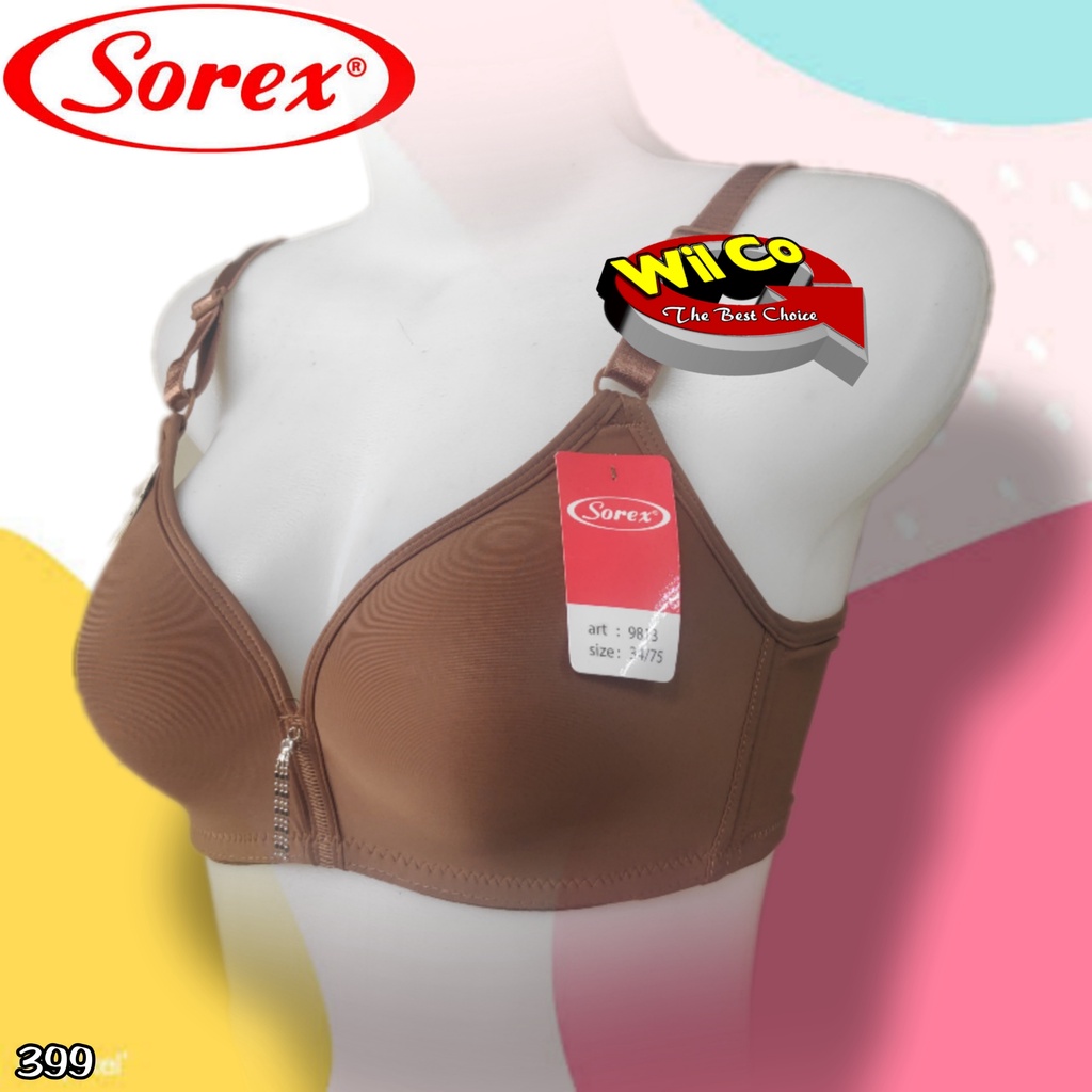 K399 - BRA/BH WANITA SOREX SILKY SOFT BUSA TANPA KAWAT CUP C SIZE 34 - 40 TIGA PENGAIT