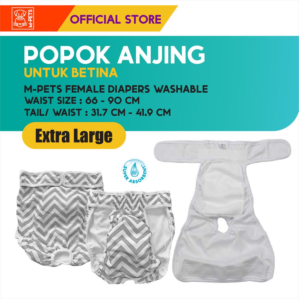 M-Pets Female Dog Washable Diapers Size XL / Popok Anjing