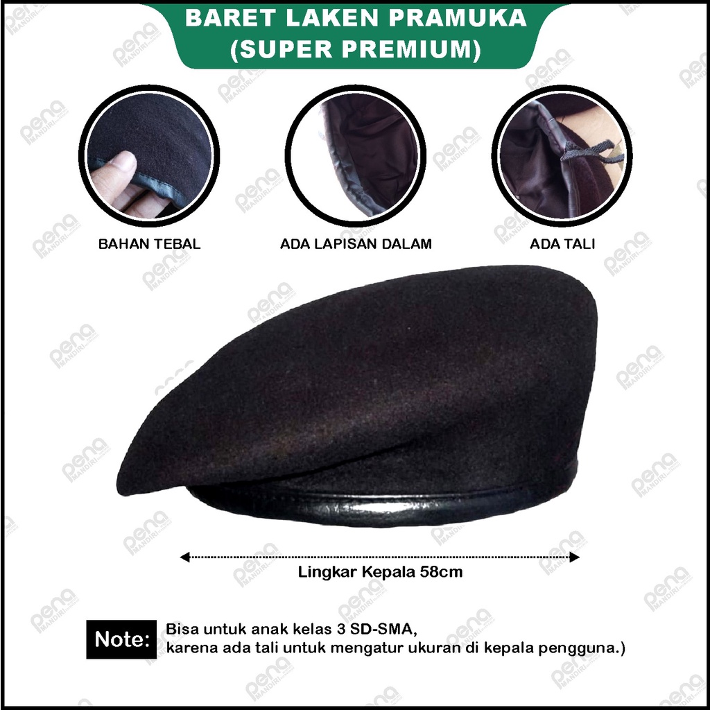 Baret Pramuka Bahan Laken - Topi Pramuka Putra