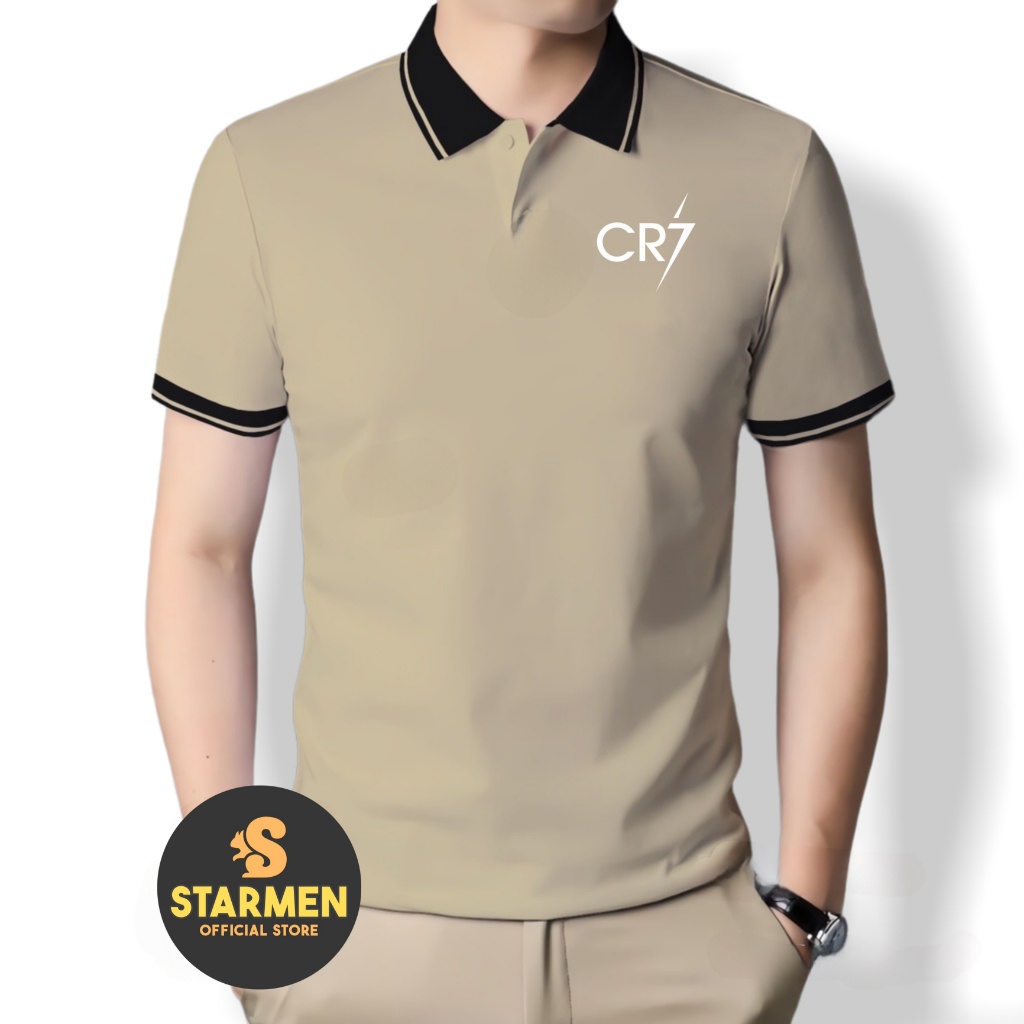 Kaos Polo Atasan Tshirt Pria Kerah Wangki Big List LOGO CR7