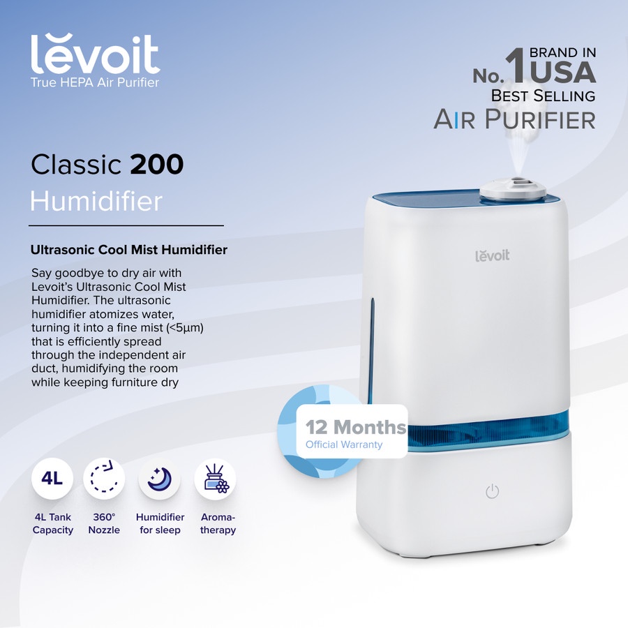 Levoit Classic 200 Ultrasonic Cool Mist Humidifier USA Original