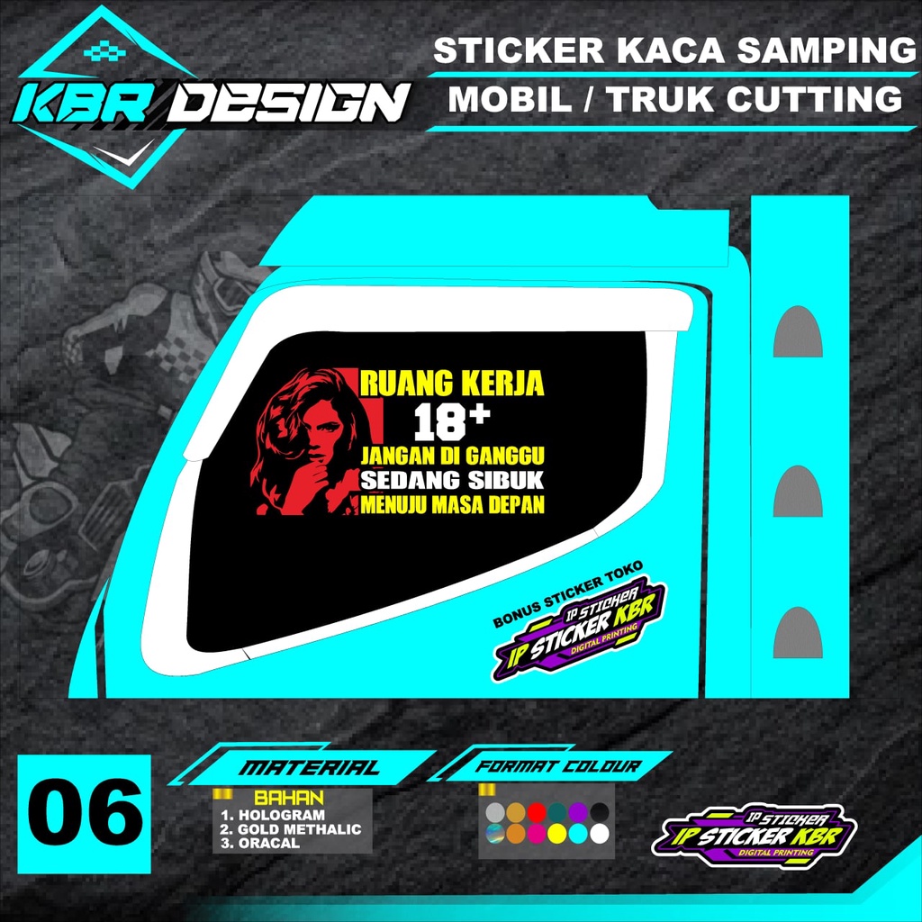 STIKER CUTTING KACA TRUCK/ MOBIL (COD) STIKER CUTTING KACA TRUCK VARIASI TERBARU KBR DESIGN K-06