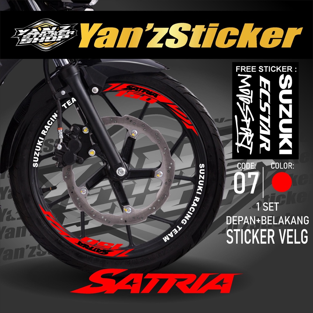 Aksesoris Stiker Cutting Sticker List Velg Motor Suzuki Satria Fu 150 Lis Pelek Velk Variasi Set Dep