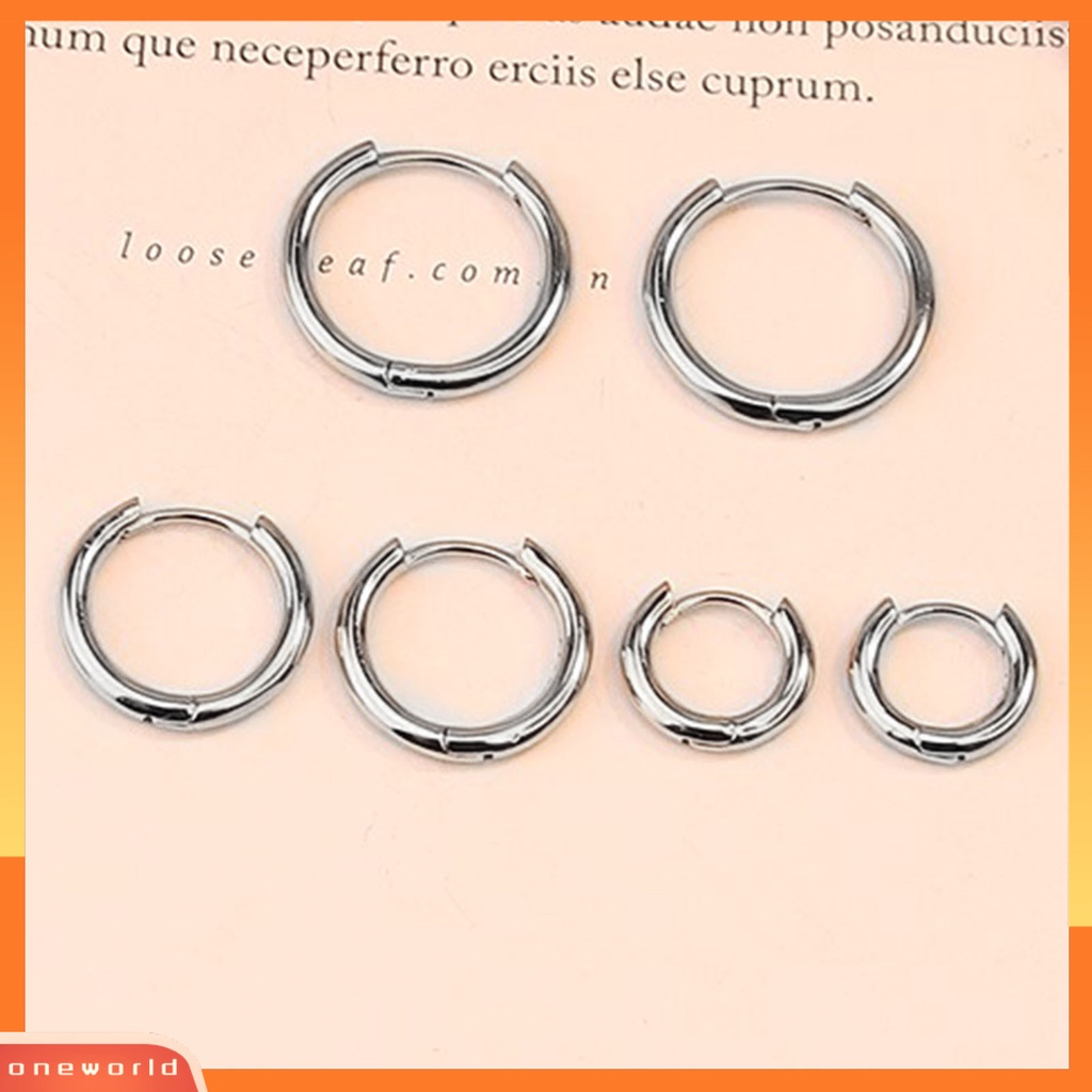 [WONE] 1pc Unisex Anting Hoop All-match Perhiasan Aksesori Tindik Bulat Anting Sederhana Untuk Belanja