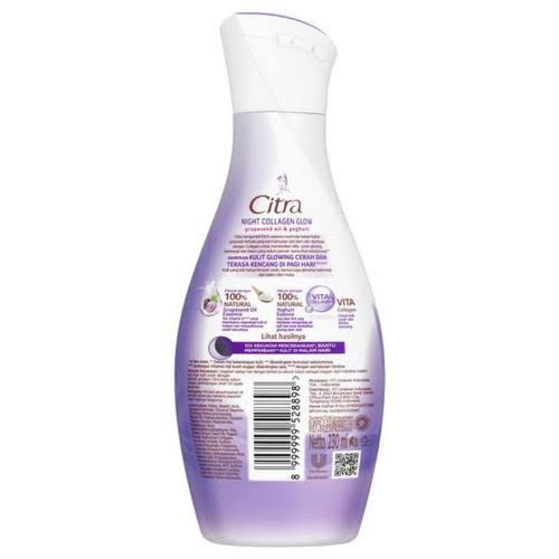 Citra Night Collagen Glow 230ml / Lotion Citra