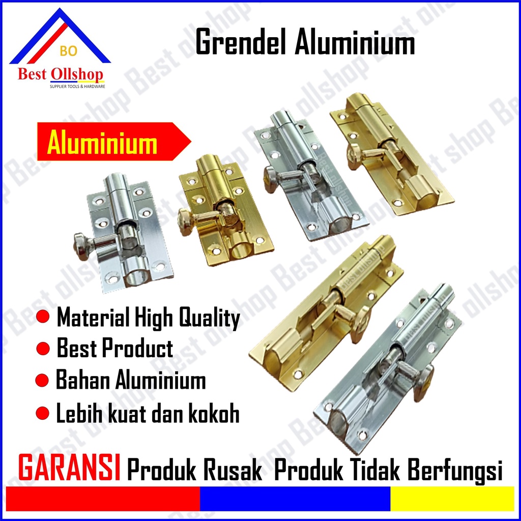 Grendel Pintu Aluminium 2 Inch / Slot Pintu / Slot Jendela