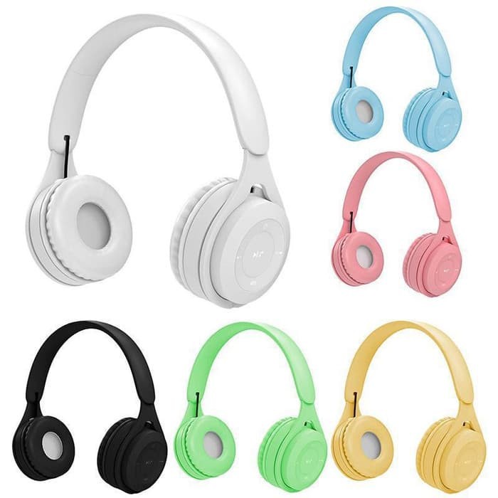 Headphone Extra Bass Wireless Y08 Macaron Bluetooth Headphone