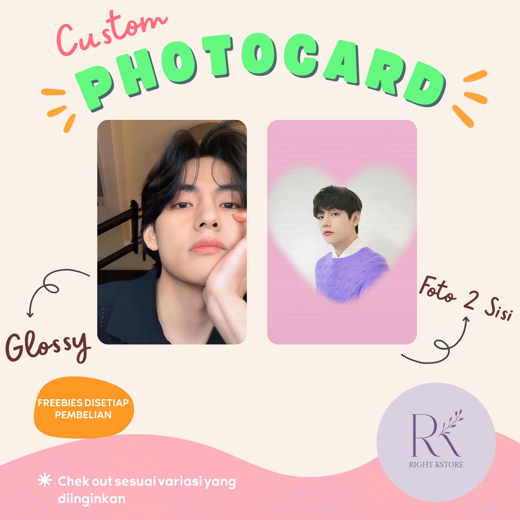 Custom Photocard Rounded Glossy Photocard Kpop Photocard Anime