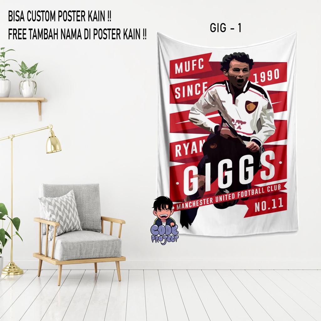 POSTER KAIN RYAN GIGGS - giggs - dekorasi dinding kamar pemain sepakbola ryan giggs - hiasan dinding