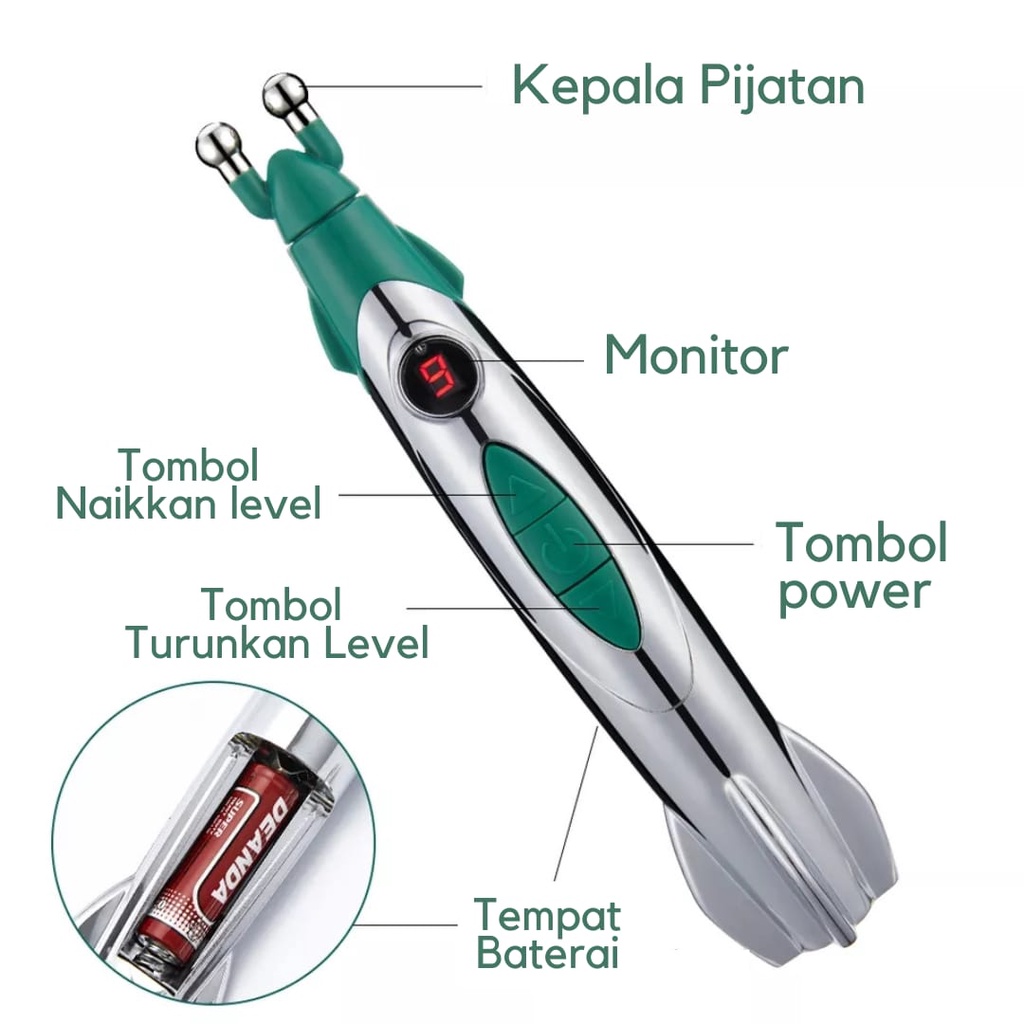 Meridian Rocket Tens Therapy Pain Relief Pen Akupuntur Pen Terapi massager pen Electronic Acupuncture Pen Electric pijat Pen Akupuntur Pinggang Pen Akupuntur Leher