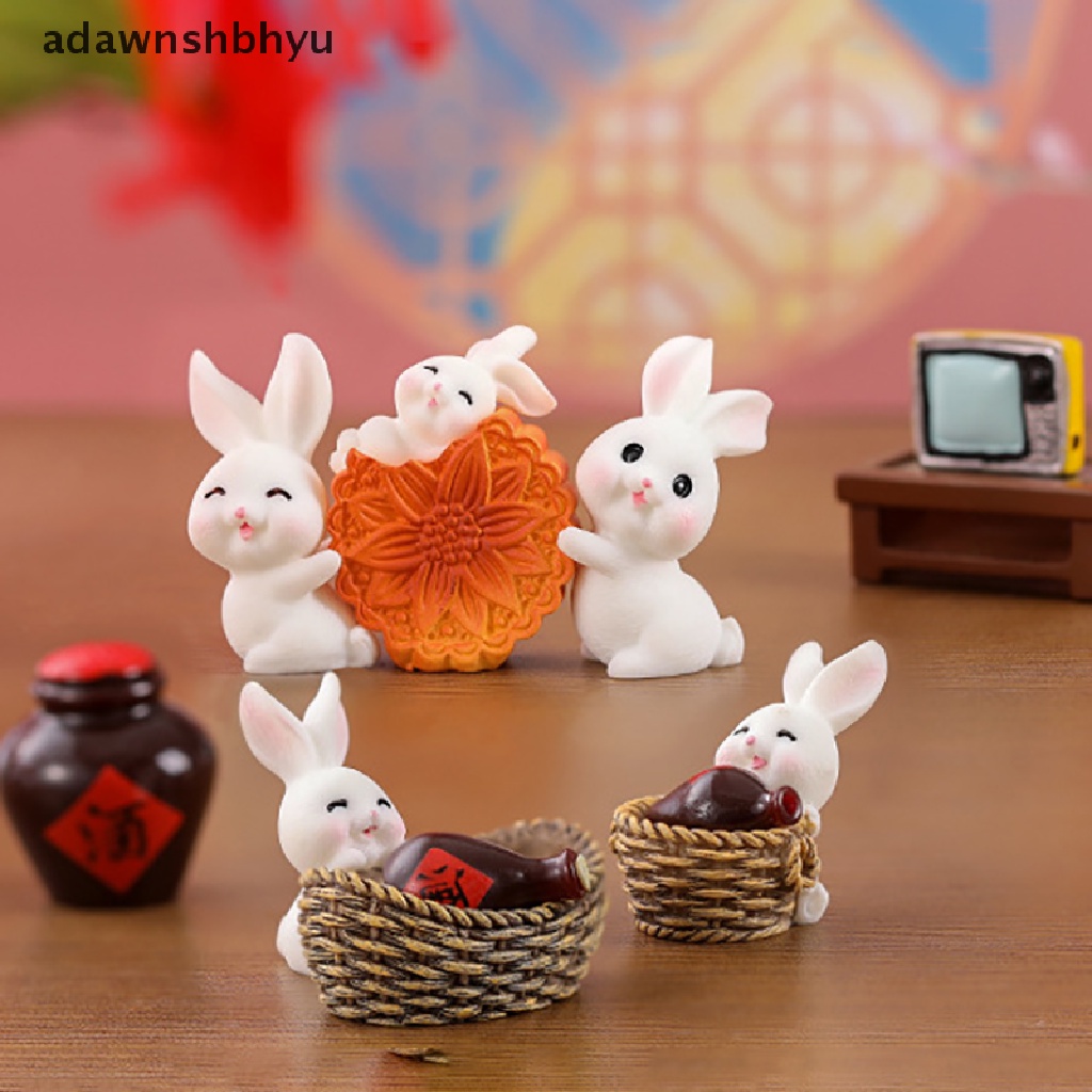 Adawnshbhyu Miniatur Tahun Baru Cina Kelinci Zodiak Lanskap Mikro Ornamen Rumah Boneka Hot ID