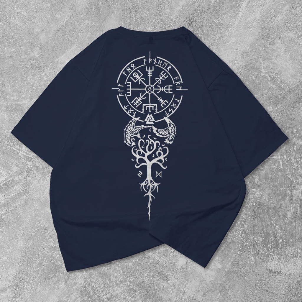 Fortglass Viking Kaos Oversize T-Shirt Cowok Premium