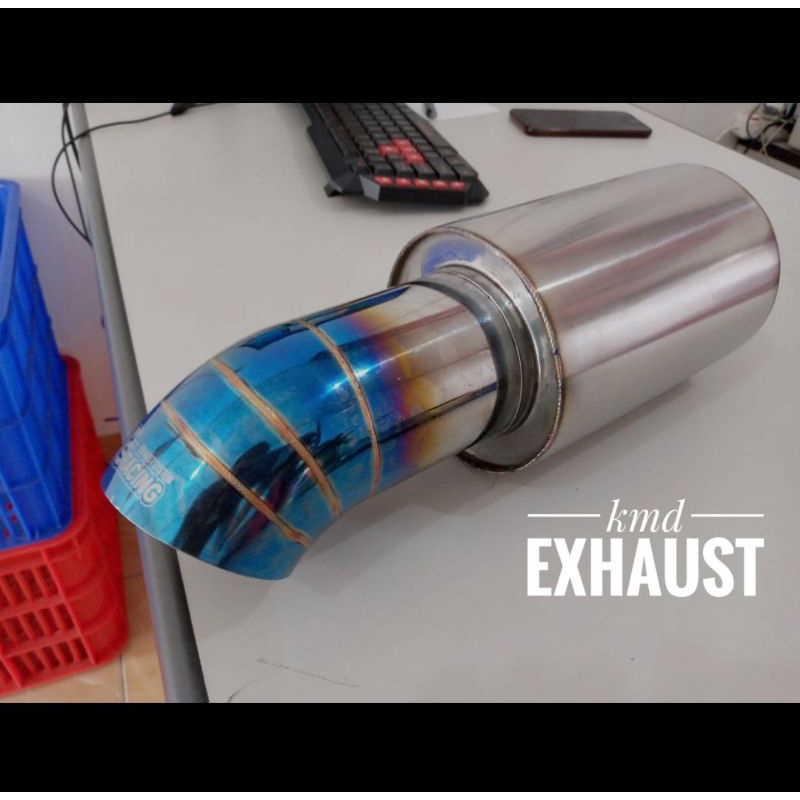 KNALPOT MOBIL JS RACING BIRU MUFFLER UNIVERSAL