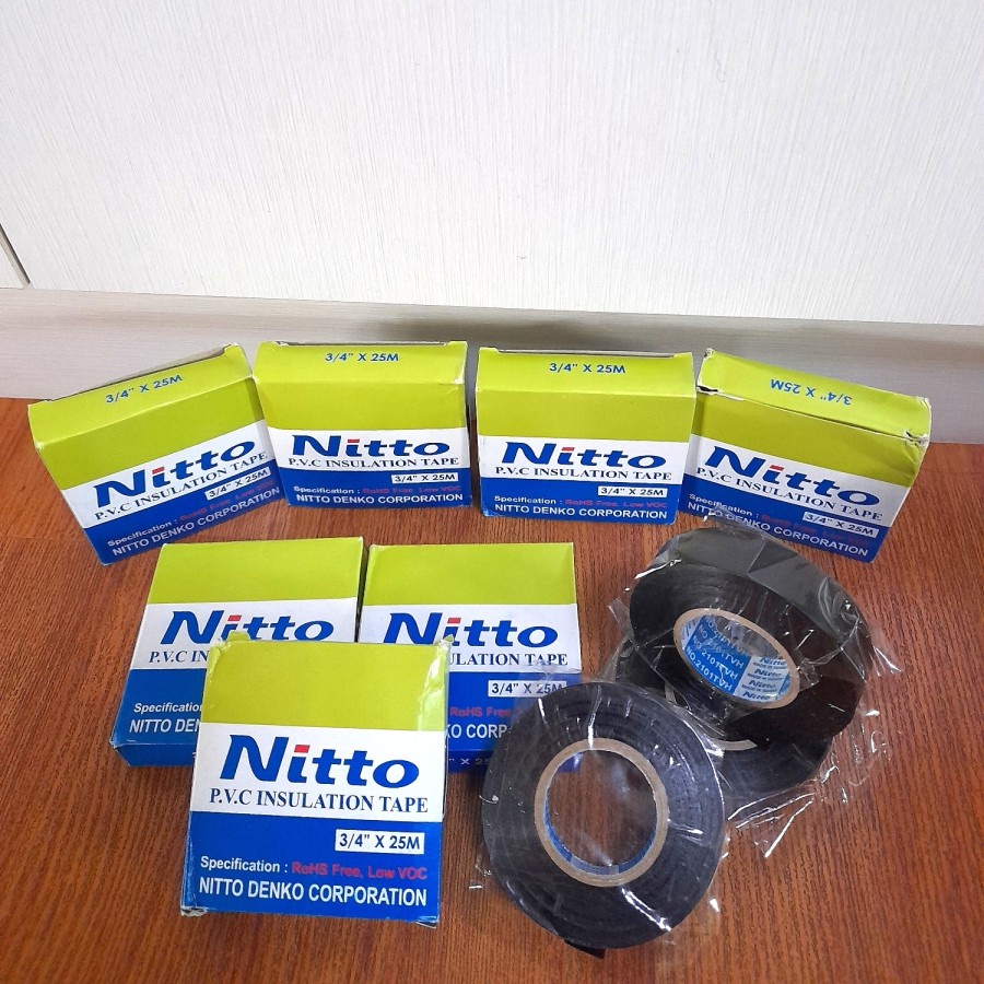 ISOLASI LISTRIK NITTO 3/4&quot; x 25 m ..hitam