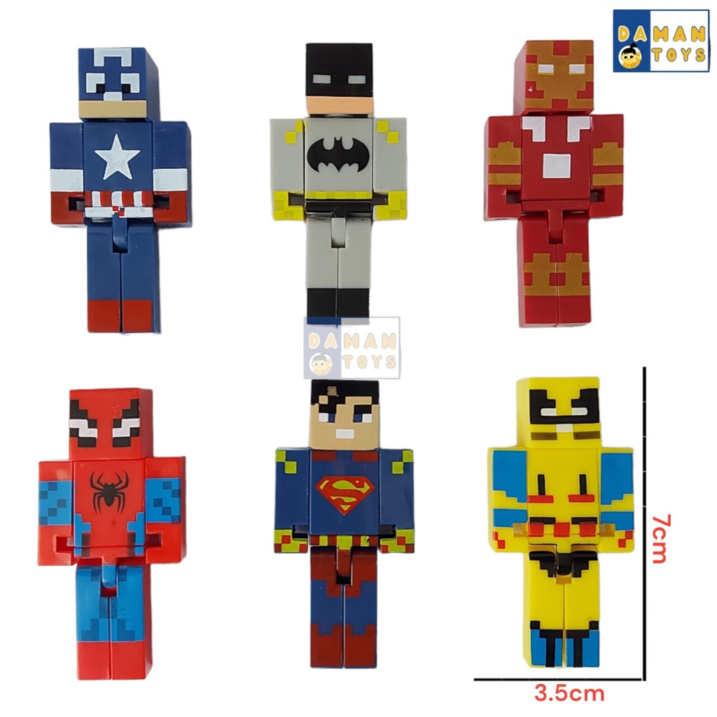 Pajangan Figure Minecraft.Enderman Zombie Alex Steve Miniatur Mine craft minicraft