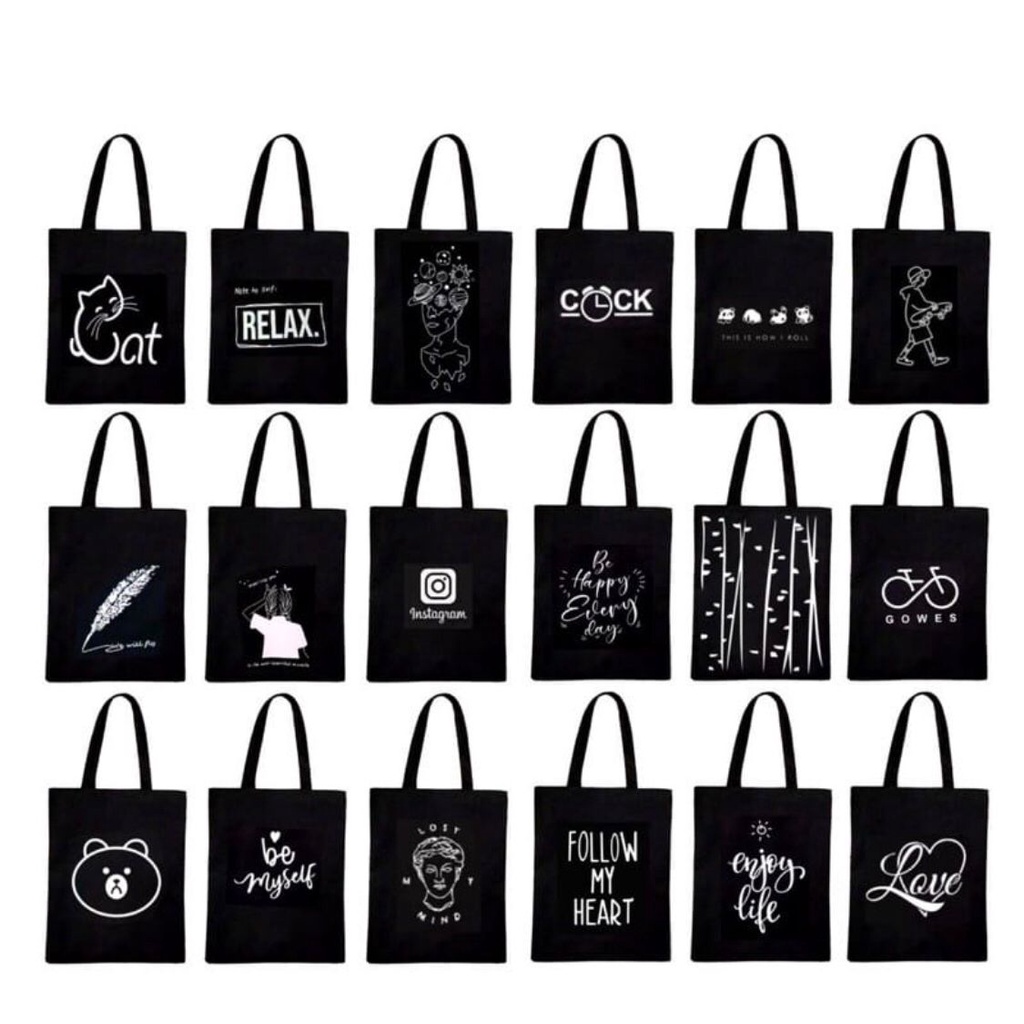 Totebag tas tote wanita kpop murah custom motif (PAKAI RESLETING)