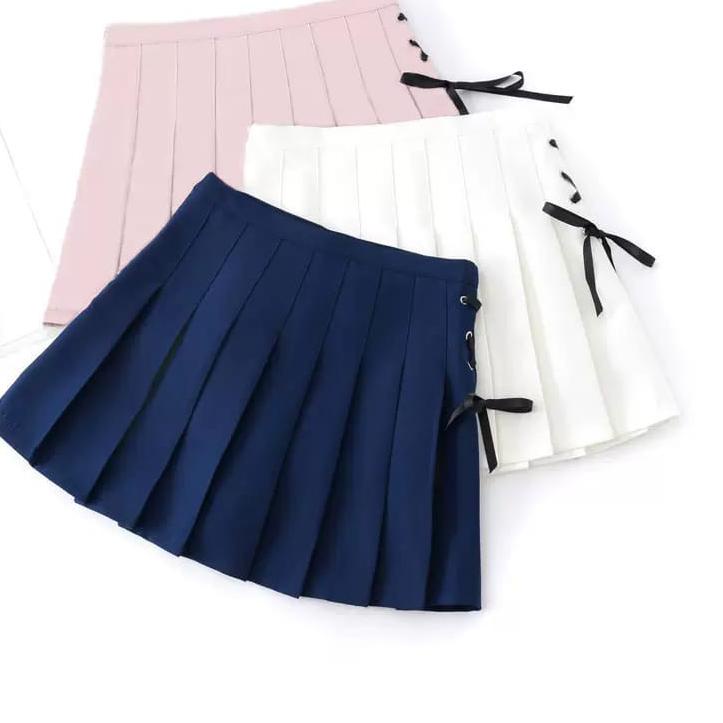 

マ LMB KOREAN TENNIS SKIRT TALI PITA PUTIH DENGAN LUBANG New ツ