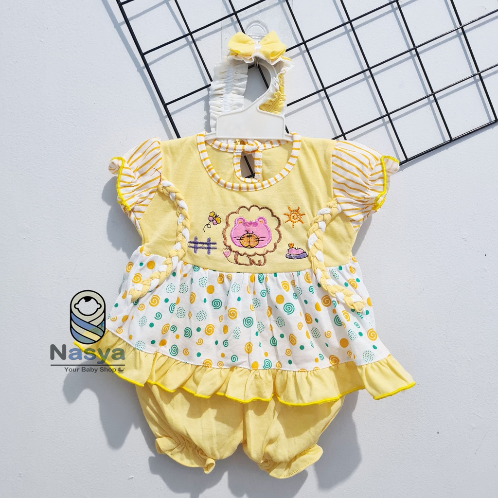 [A-030] NEW !! Setelan Baju Bayi 0-6 Bulan (GRATIS Bandana) / Baju Anak Bayi Perempuan motif animal