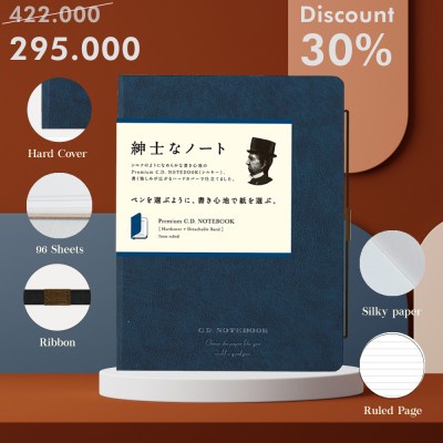 

Pad High Quality Notebook Buku Catatan Hard Cover A5 Bergaris 7Mm Navy