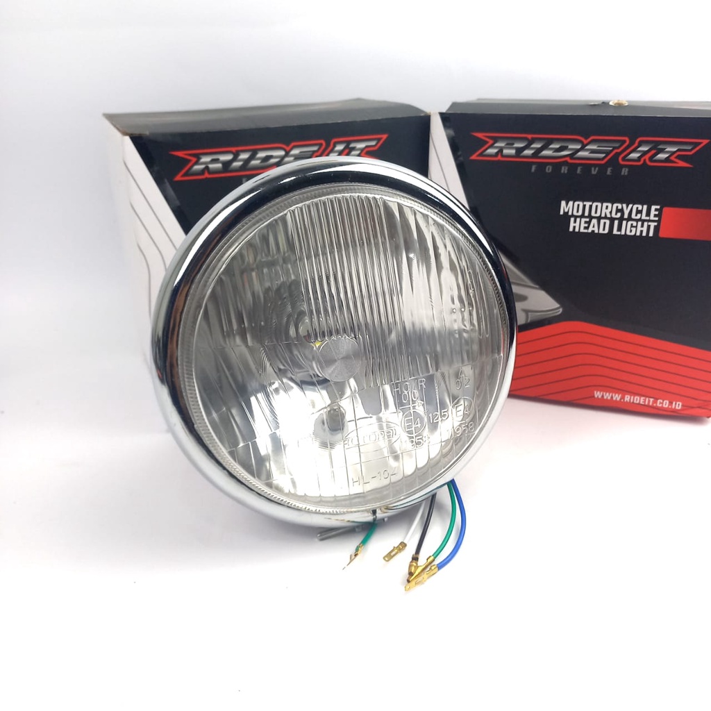 HEADLAMP REFLEKTOR LAMPU DEPAN JUTE PESEK LED VARIASI HITAM CHROME CB GL