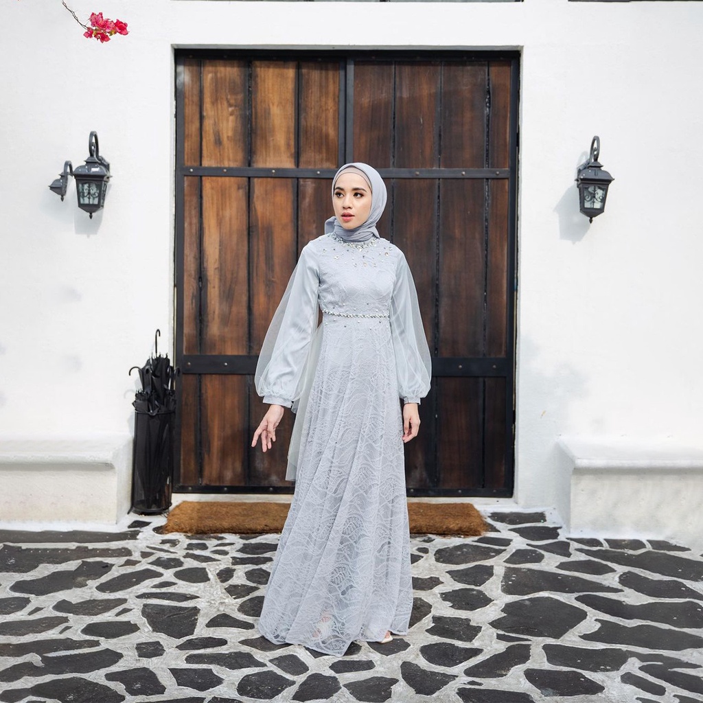 Maxi Dress Brokat Viona Spesial Gamis Lebaran Terbaru Dress Kondangan Lamaran Wisuda