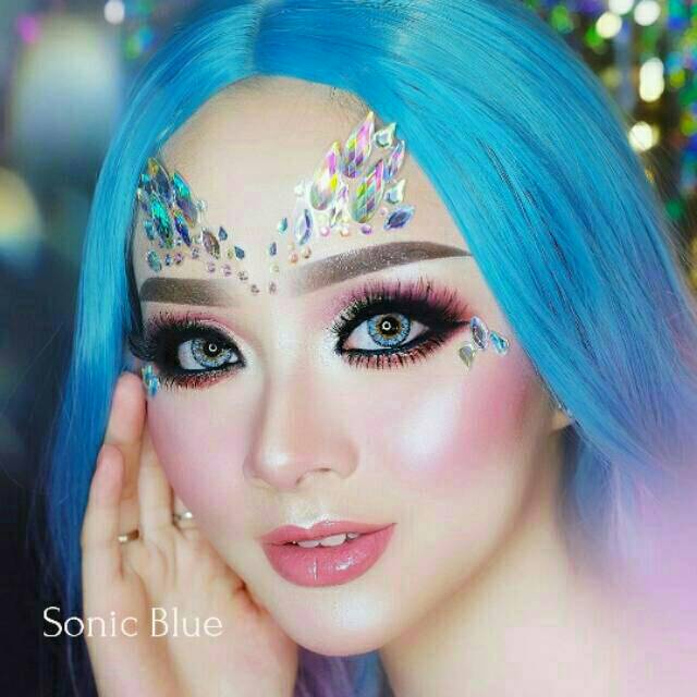 Softlens Sonic Blue dreamcolor Grey Brown Wedding Make up Botol Dreamcolor1 Rias Pengantin MUA Mini