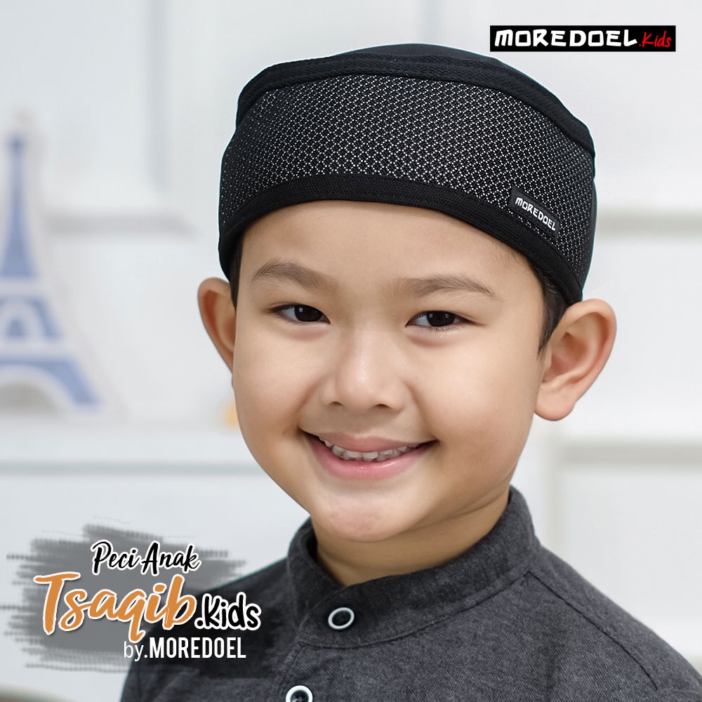 Kopiah Peci Hitam Anak Motif Tsaqib By Moredoel Mewah dan Elegant