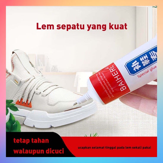 Lem Perekat Sepatu Baihere Super Kuat / Cairan Penambal Sol Sepatu Sendal Heels / Lem Perbaikan Serbaguna Tahan Air / Shoe Glue Waterproof Tahan Lama / Lem Transparan untuk Tas Plastik Pakaian Kulit Kain Karet Sepatu Rusak Jebol