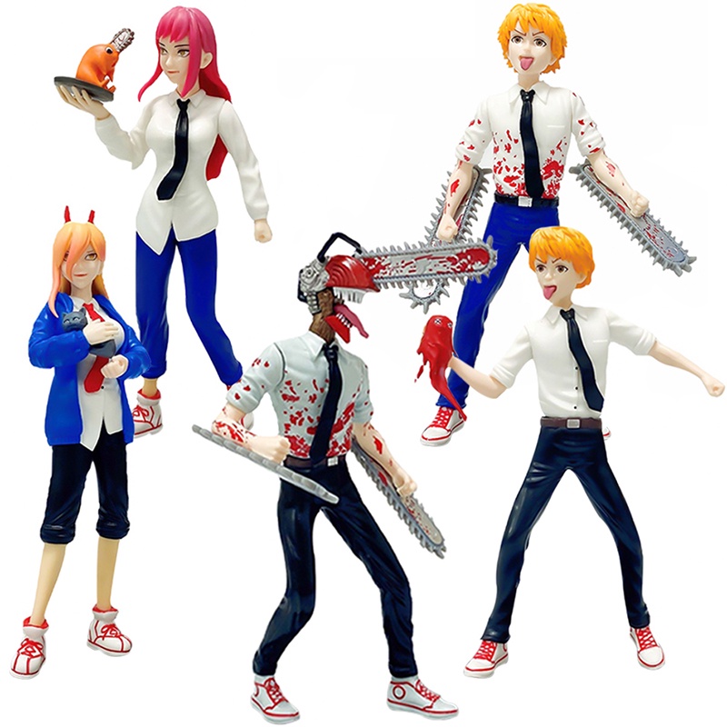 New Anime Chainsaw Man Denji 18 cm PVC Patung Action Figure Model Koleksi Boneka Dekorasi Mainan Patung Natal