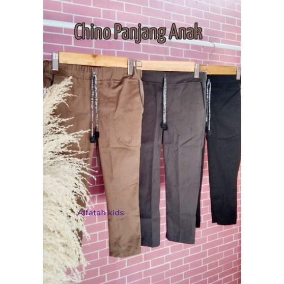 Celana Panjang Chino Anak Katun Combed Stretch Laki Laki Perempuan